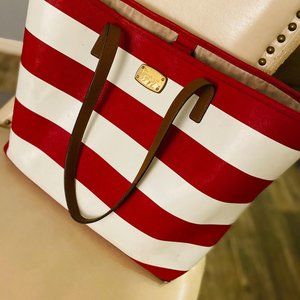 Michael Kors Tote/ White Burgundy